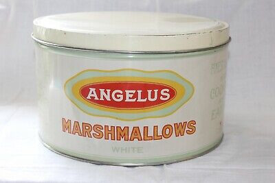 Vintage Marshmallow Angelus 5 Lb Marshmallow Campfire ?Tin Christmas decor | eBay US