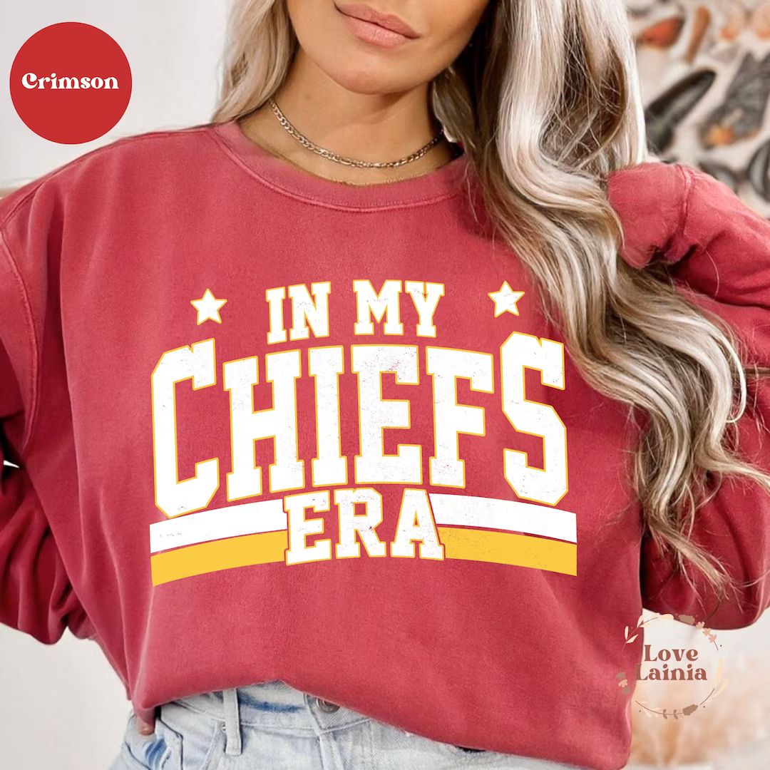 In My Chiefs Era Comfort Colors Sweatshirt Travis Kelce Swift Shirt Football Chiefs Shirt Footbal... | Etsy (US)
