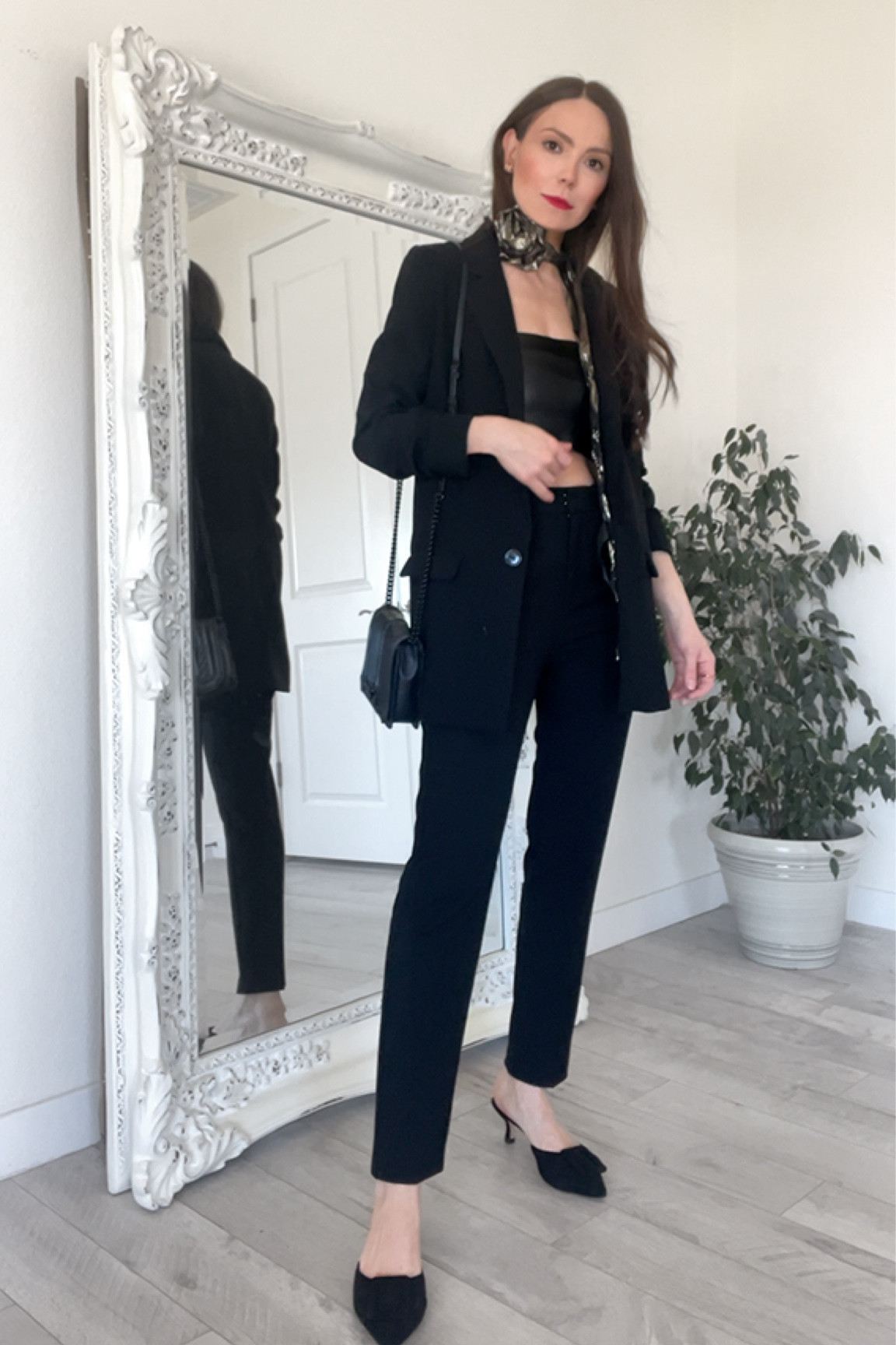 Date night outfit ⚡️

Black blazer, women’s black suit,
Women’s suit outfit, all black
Date outfit, pants date outfit, black pointy shoes, pointy shoes like Manolo, black pants outfit, cute neck scarf 

#LTKunder50 #LTKstyletip #LTKunder100