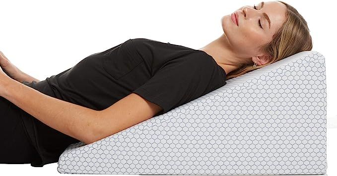 Cooling Wedge Pillow - 10 Inch Bed Wedge Pillow - 24 Inch Wide Incline Support Cushion for Lower ... | Amazon (US)