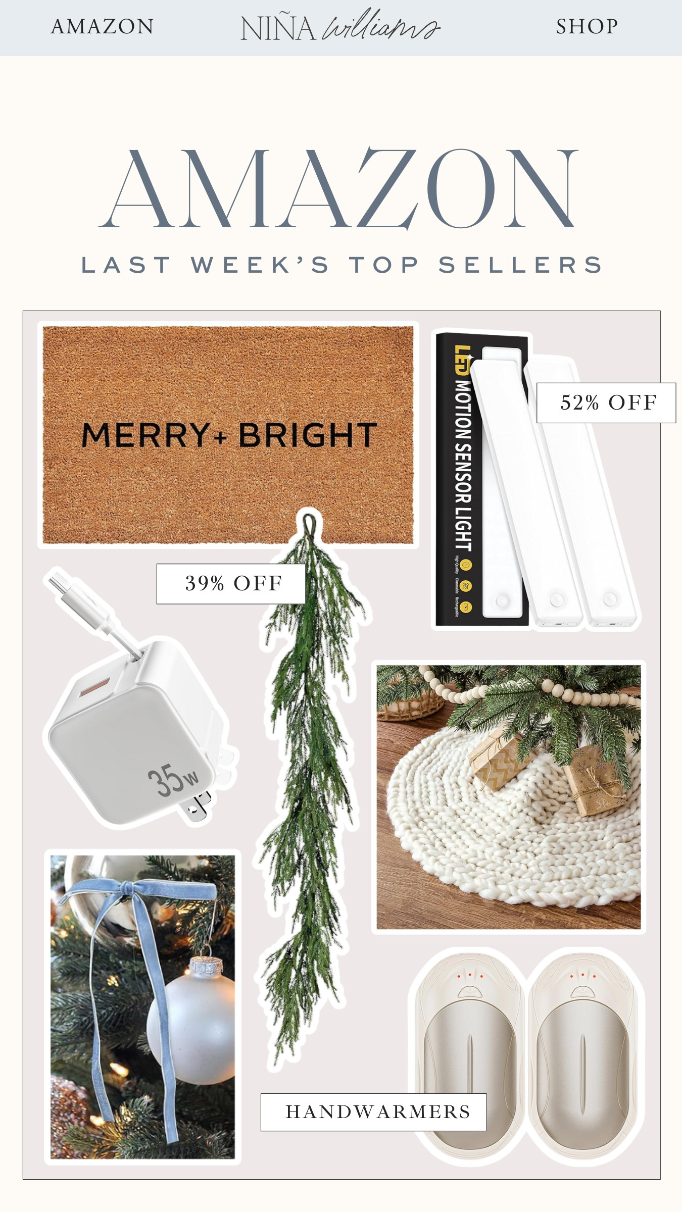 Last week's amazon top sellers! holiday decor - amazon home - retractable charger - portable hand warmers  

 #LTKHoliday #LTKHome #LTKSaleAlert