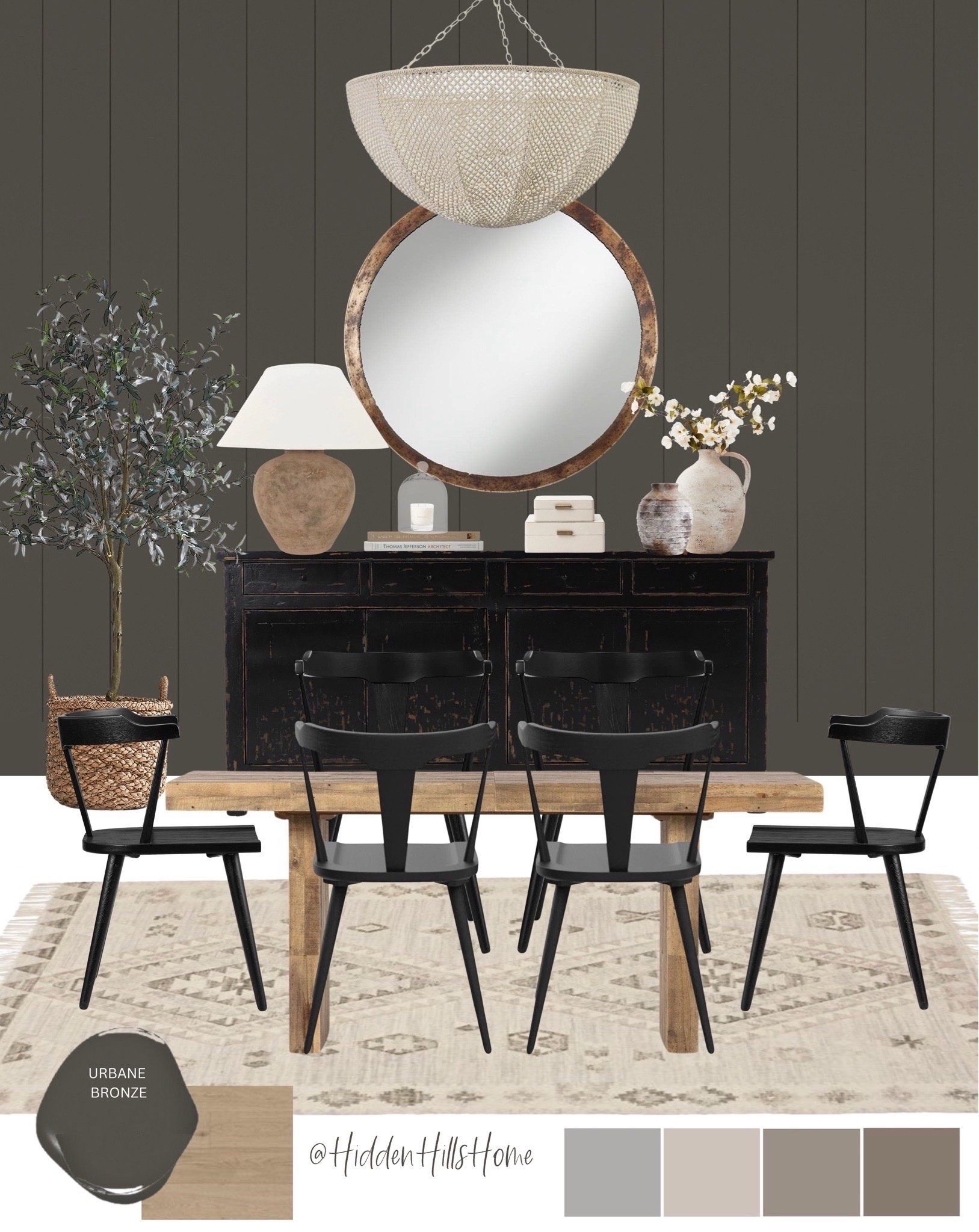 Dining room decor, dining room mood board, dining chairs, dining room table; dining room buffet, home decor ideas #diningroom
Wall color is SW Urbane Bronze


#LTKSaleAlert #LTKHome