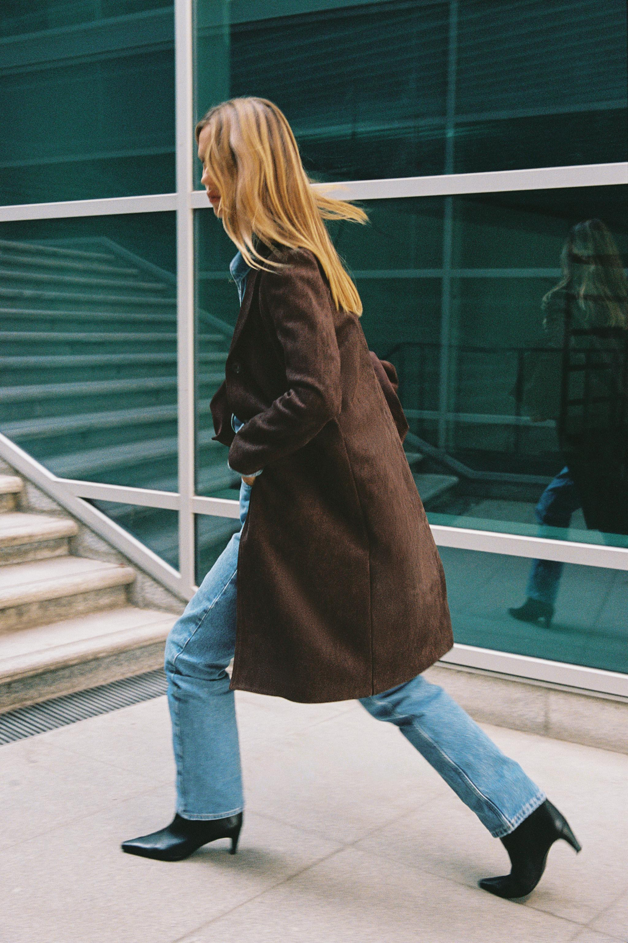 FAUX SUEDE FROCK COAT | Zara UK