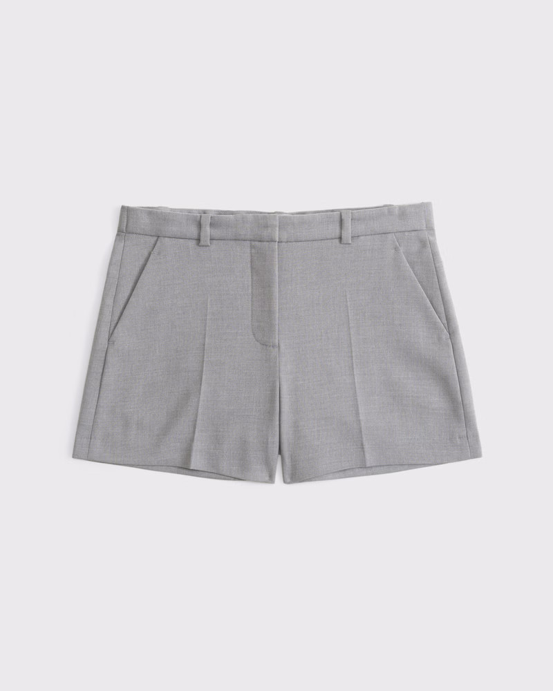 Abercrombie & Fitch Women's Mid Rise Tailored Short in Gray - Size 30 | Abercrombie & Fitch (US)