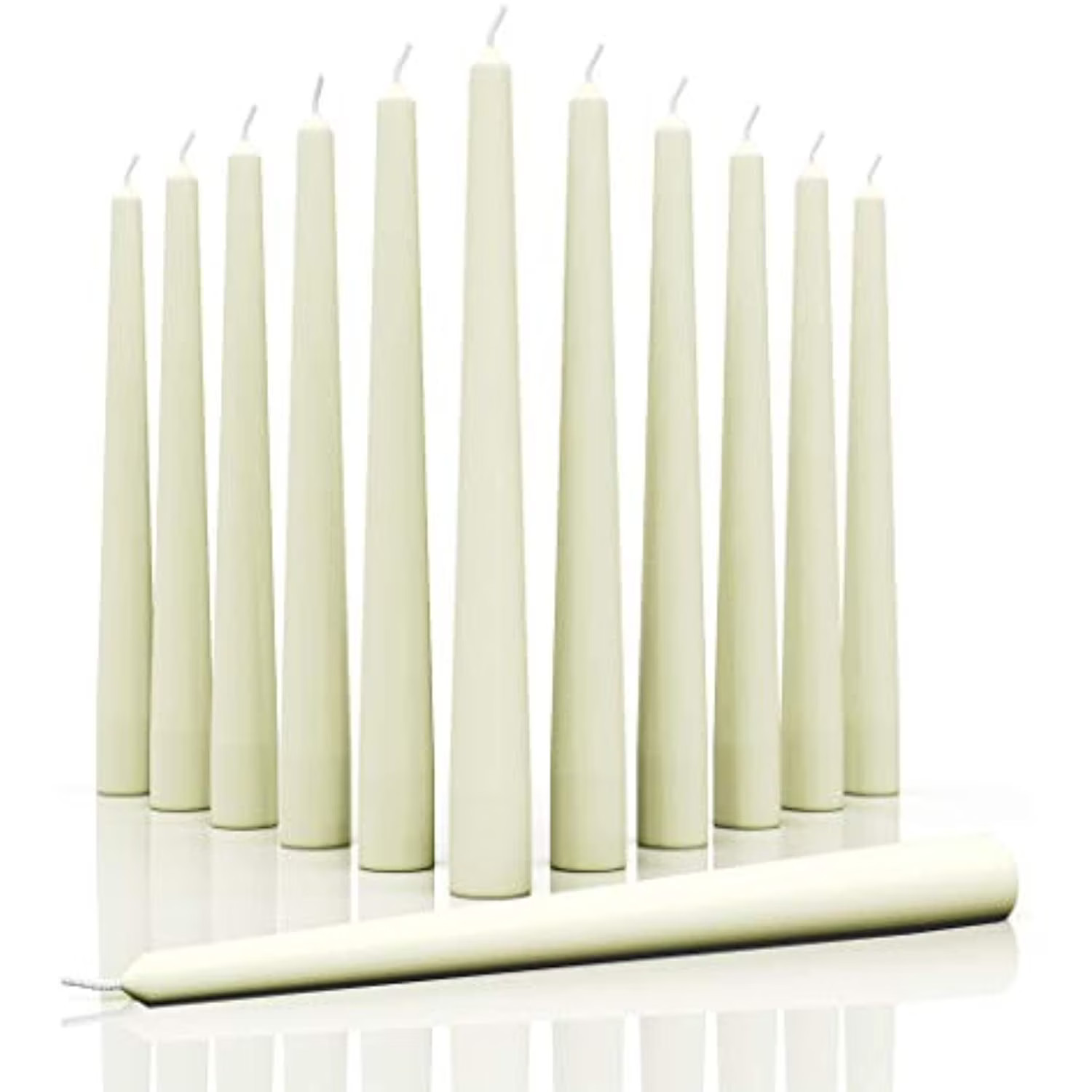 Candwax 10 inch Taper Candles Set of 12 - Dripless Taper Candles and Unscented Candlesticks - Perfect as Dinner Candles and Household Candles - Ivory Candles - Walmart.com | Walmart (US)
