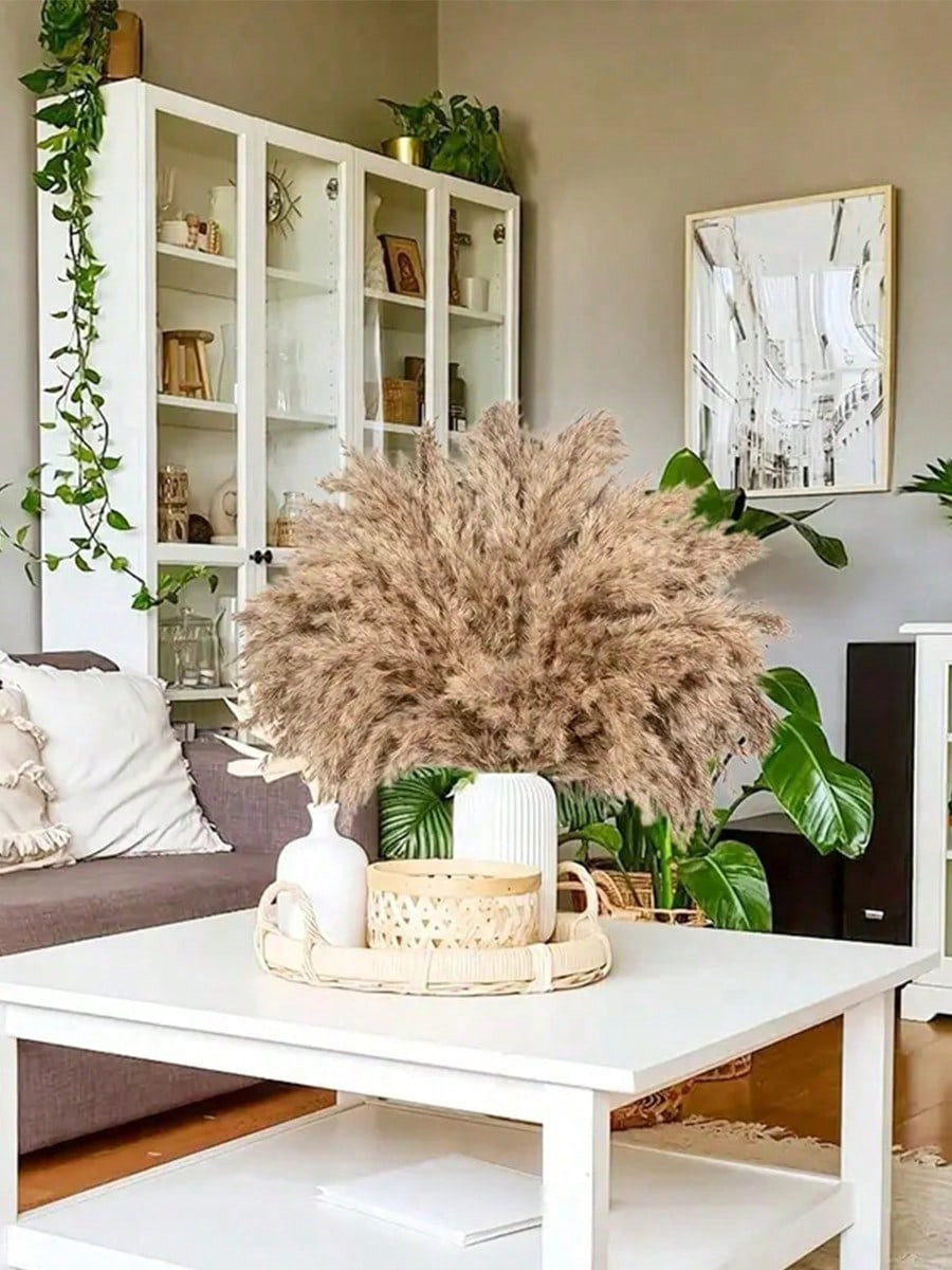 10pcs Dried Pampas Grass With Stems, 20inch Bulk Pampas Grass Wedding Boho Flowers For Wedding Pa... | SHEIN