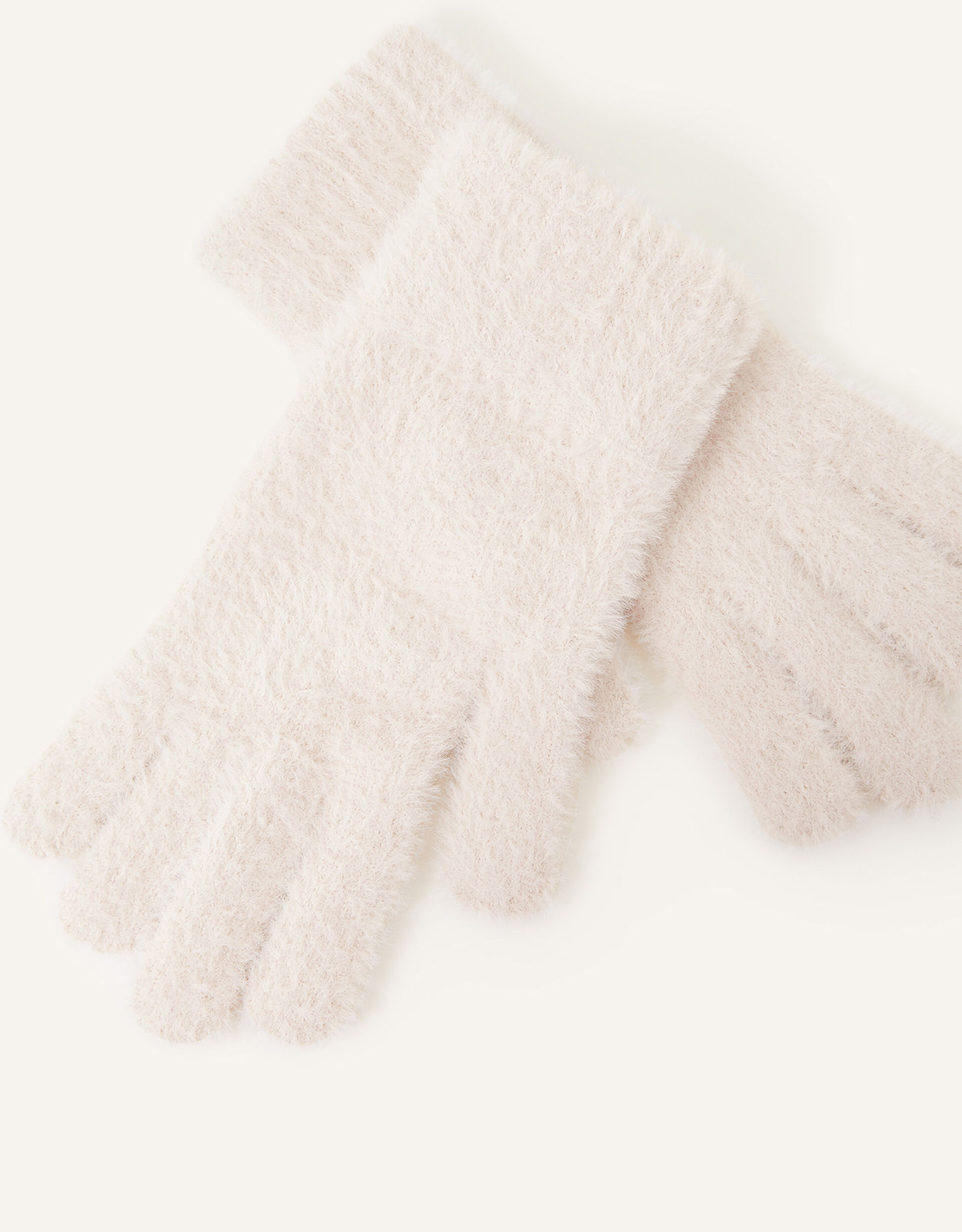 Super-Stretch Fluffy Knit Gloves Natural | Accessorize (Global)