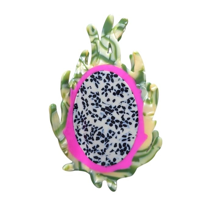 Cute Pitaya Hair Clip,Acetate Hair Clip,Big Claw Clip for Women,Novelty Hair Claw Clip | Amazon (US)