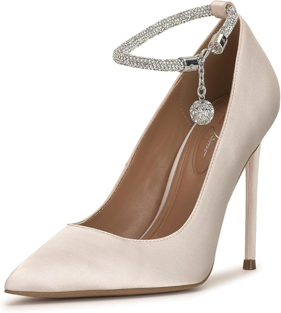 Jessica Simpson Womens Sekani Padded Insole Satin Ankle Strap | Amazon (US)