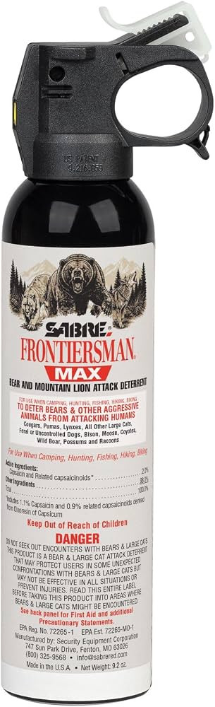 SABRE Frontiersman MAX Bear Spray, EPA Registered for 9 Animal Species | Amazon (US)
