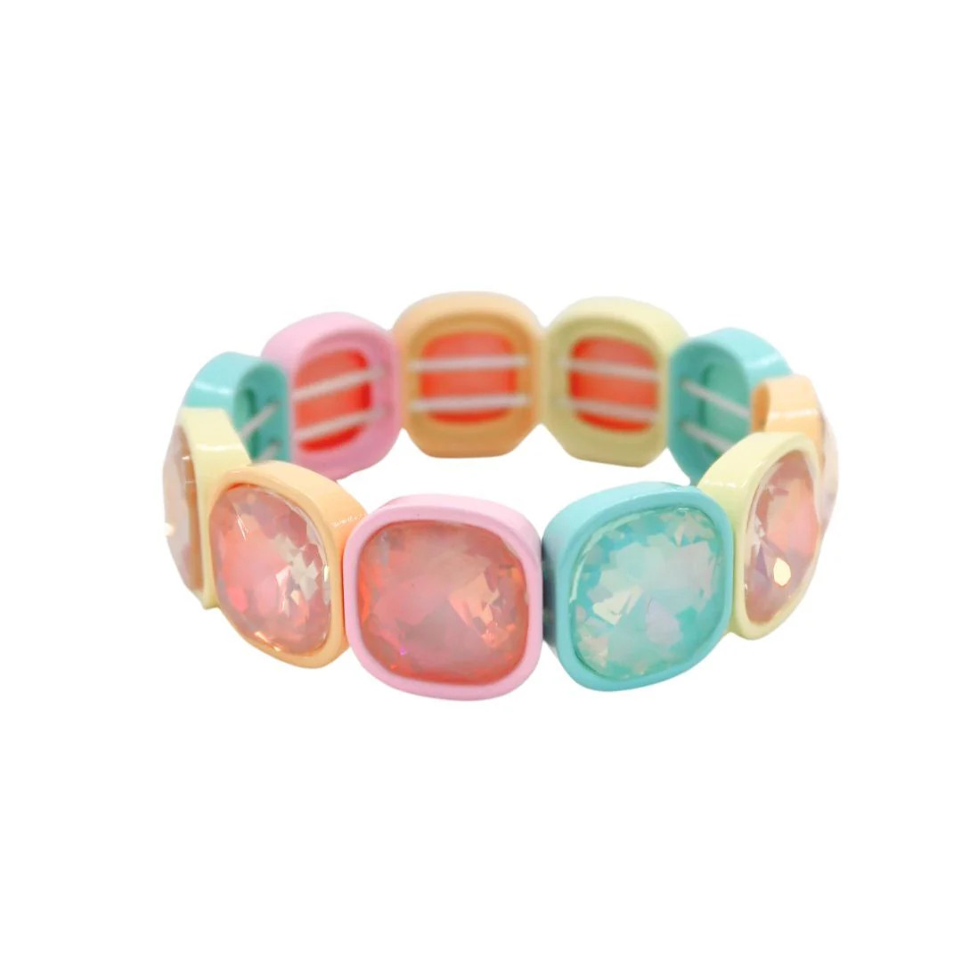 Bracelet - Candy Gem Pastel Rainbow | LINNY CO LLC