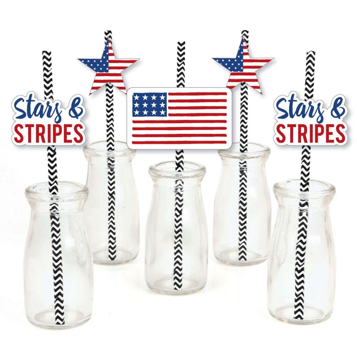 Big Dot of Happiness Stars & Stripes - Paper Straw Decor - Memorial Day, 4th of July & Labor Day ... | Target