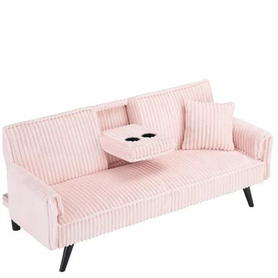 Minimalist style, straight-line corduroy sofa suitable for sitting and lying in the living room and bedroom | Wayfair North America