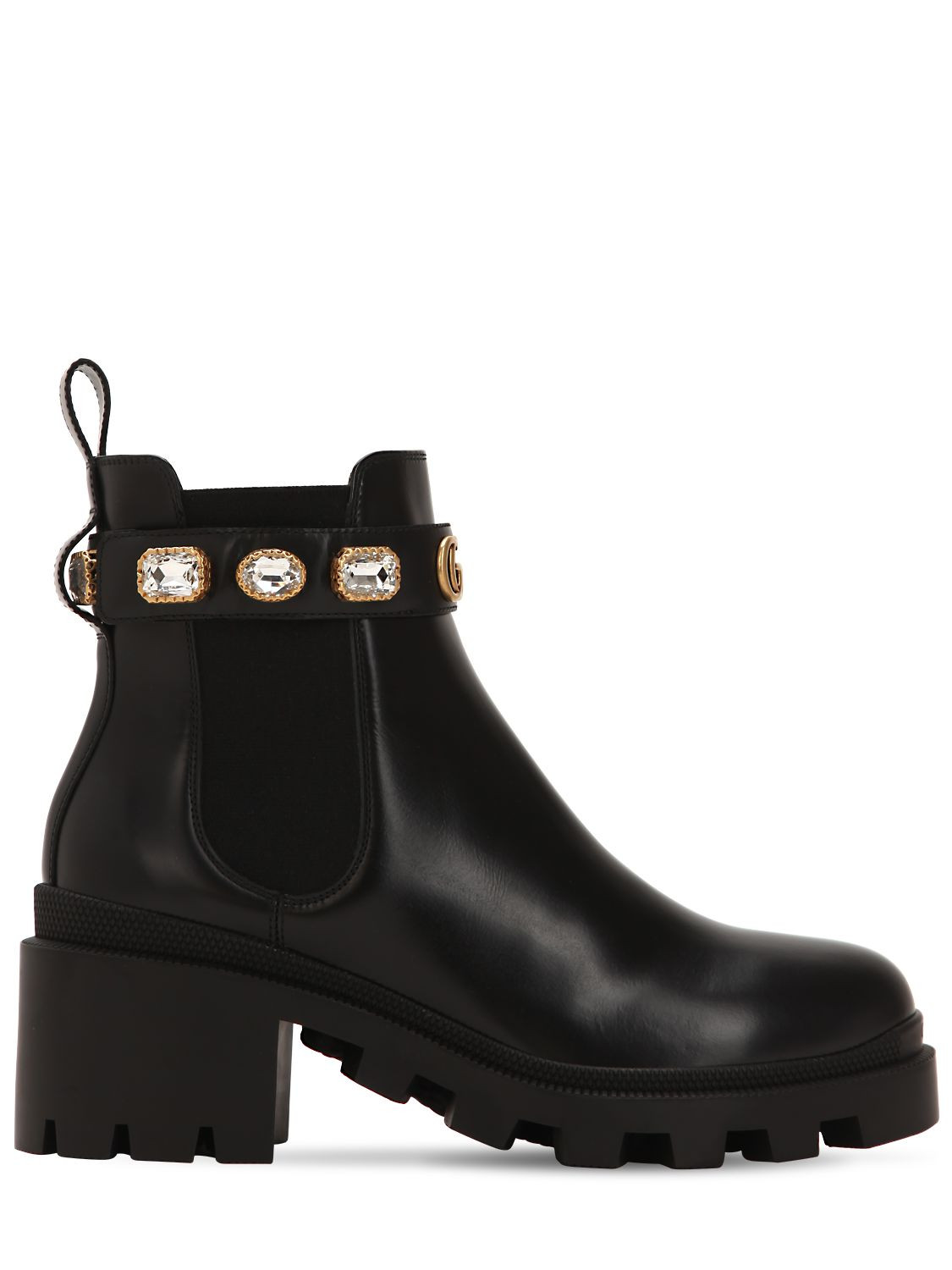 40mm Embellished Leather Boots | Luisaviaroma