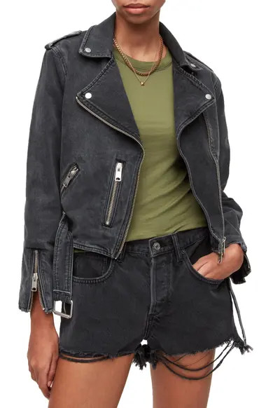 AllSaints Balfern Denim Biker Jacket | Nordstrom