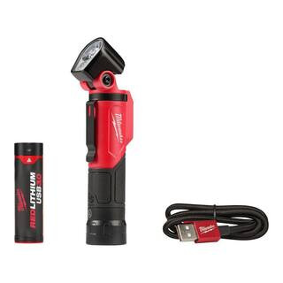 Milwaukee 500 Lumens LED Pivoting REDLITHIUM USB Flashlight 2113-21 - The Home Depot | The Home Depot