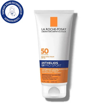 La Roche-Posay Anthelios UV Pro-Sport Sweat and Water Resistant Sunscreen Cream SPF 50, 6.7 fl oz | Walmart (US)