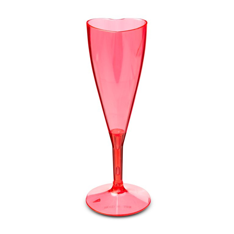 Valentine's Day Red Plastic Heart Champagne Glass, 4 fl oz, by Way to Celebrate | Walmart (US)