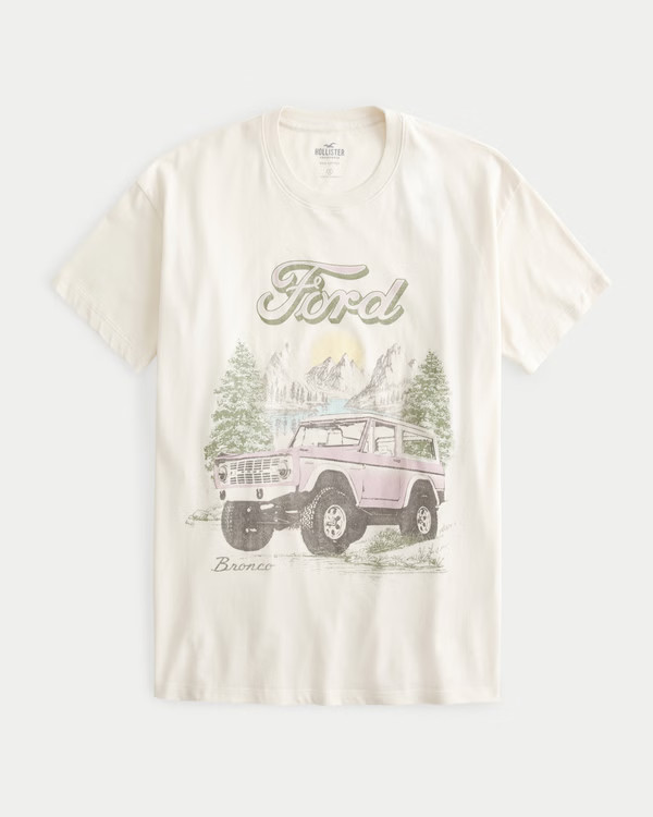 Women's Oversized Ford Bronco Graphic Tee | Women's Clearance | HollisterCo.com | Hollister (US)