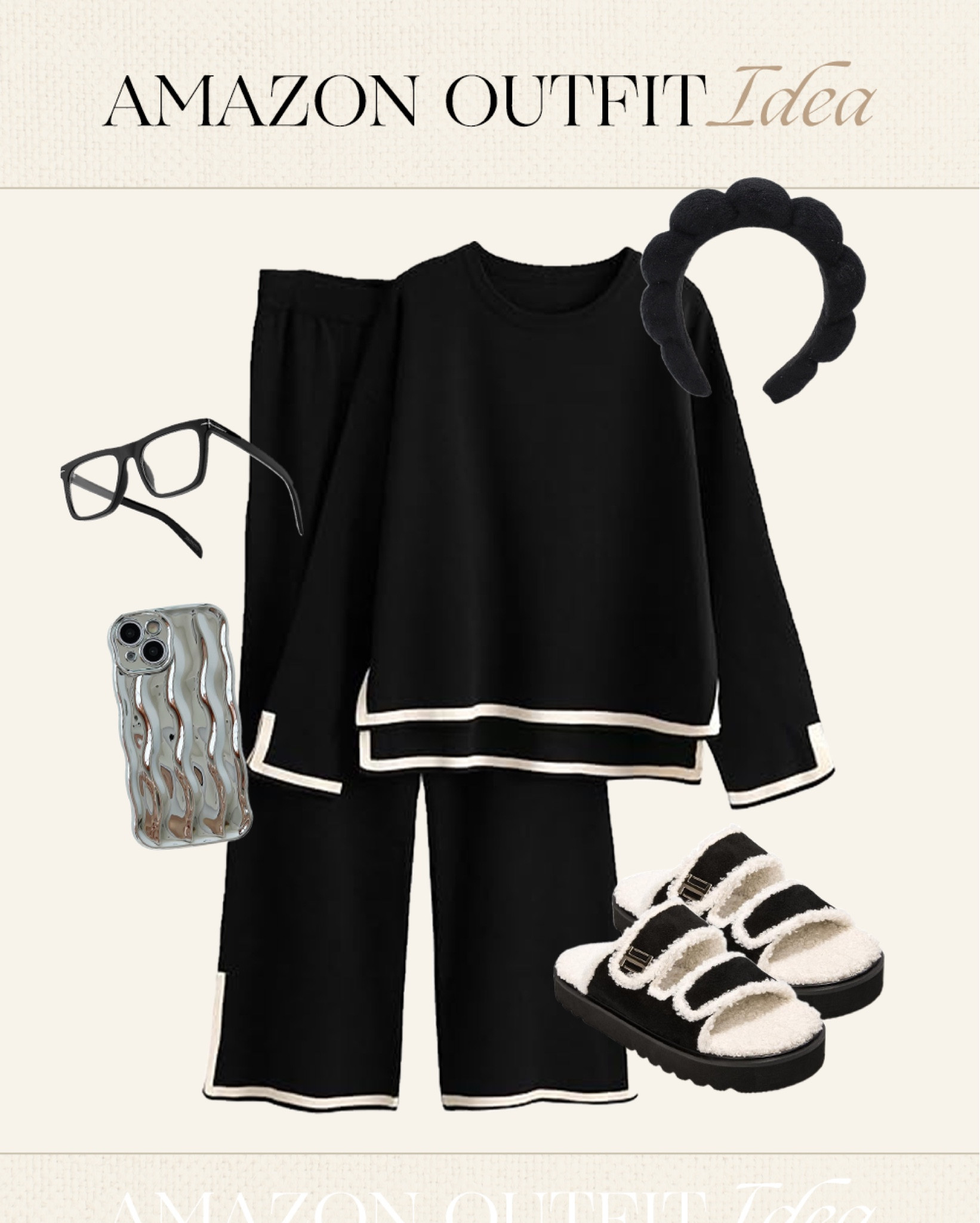 Amazon outfit idea 🖤 lounge outfit, matching Amazon set, travel outfit 

#LTKfindsunder100 #LTKstyletip #LTKfindsunder50