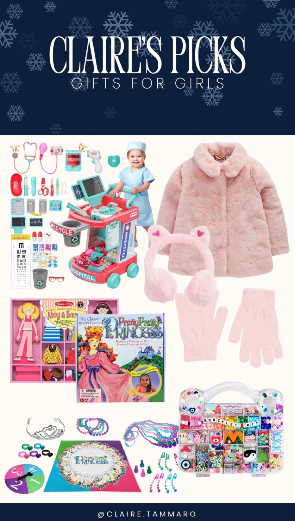 Gifts for Girls!!! 


Ear muffs and gloves, fuzzy pink coat, doctor play set, pretty pretty princess game, magnetic dolls, bracelet kit, gifts for girls, holiday gift guide, young girls, girls gifts

#LTKSeasonal #LTKHoliday #LTKGiftGuide