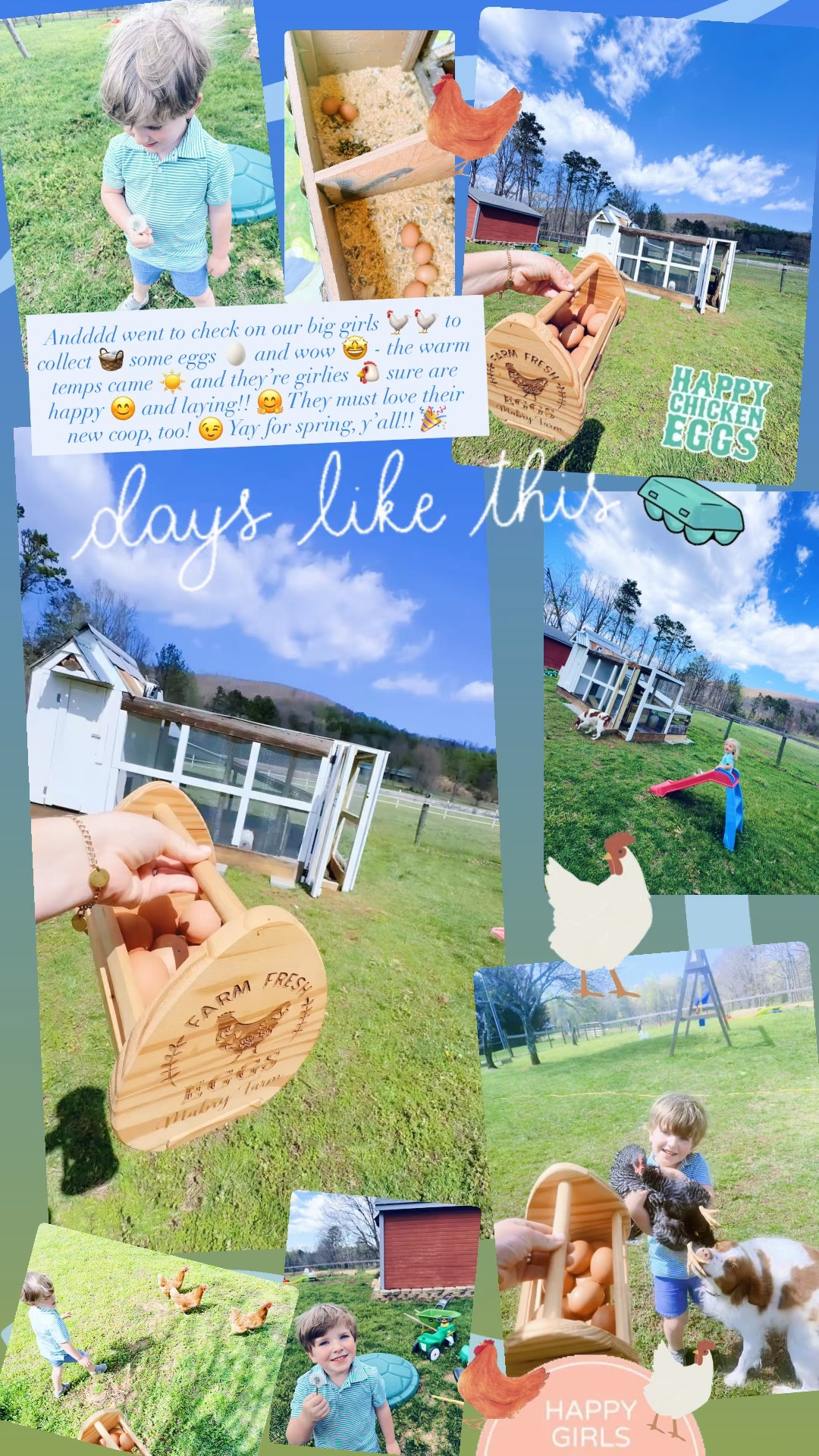 Andddd went to check on our big girls 🐓🐓 to collect 🧺 some eggs 🥚 and wow 🤩 - the warm temps came ☀️ and they’re girlies 🐔 sure are happy 😊 and laying!! 🤗 They must love their new coop, too! 😉 Yay for spring, y’all!! 🎉 