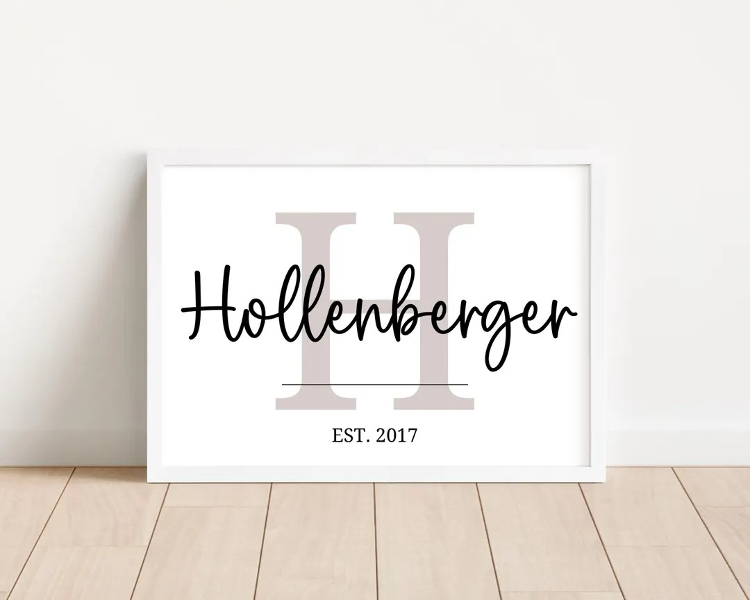 Personalized Last Name Family Sign Established Printable Instant Digital Download Custom Family W... | Etsy (US)