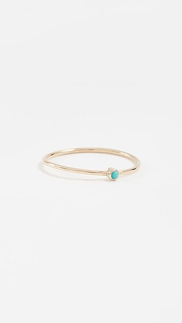 18k Gold Thin Ring with Turquoise | Shopbop