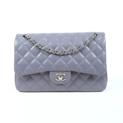 Authenticity GuaranteeChanel Jumbo Classic Flap Purple Quilted Lambskin Leather CC Shoulder Bag | eBay US
