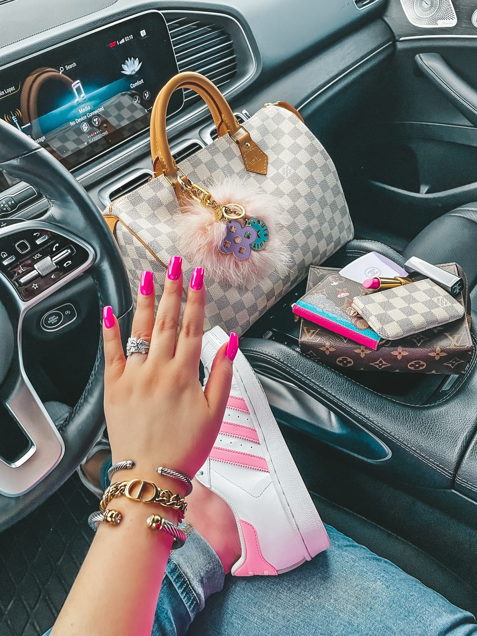 Happy Friday! Nails are finally done! These adidas are so hard to find with the pink stripes but I found them and a pair that are all pink and super cute! I also love these bracelets! I linked a look for less version of these as well!

#LTKootd #LTKBeauty
