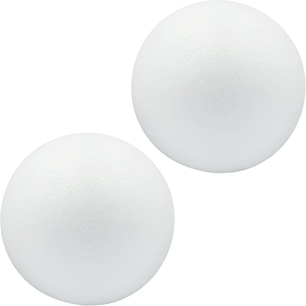 DNB 6 Inch Foam Balls - 2Pcs 6'' Smooth White Round Polystyrene Ball Craft Supplies | Amazon (US)