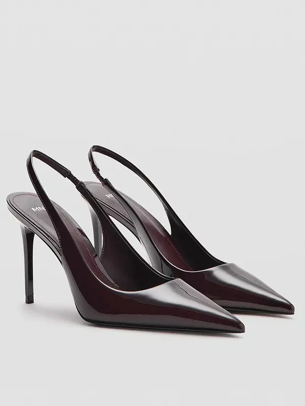 Mango Patent Leather Heel Shoes - Red | Very (UK)