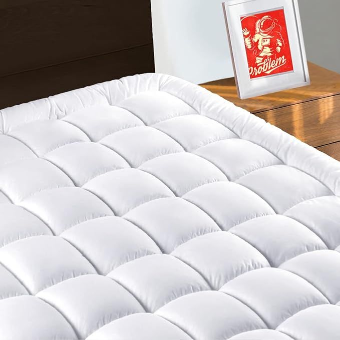 TEXARTIST King Mattress Pad Cover Cooling Mattress Topper Pillow Top Mattress Cover Quilted Fitte... | Amazon (US)