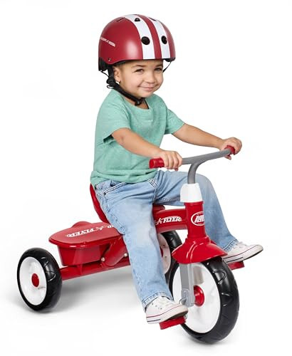 Radio Flyer Red Rider Trike, Ages 2.5-5, Adjustable Seat, Steel Construction, Quiet Ride Wheels, Storage Bin, Comfort Grip Handlebars, Tricycle for Toddlers, Amazon Exclusive | Amazon (US)
