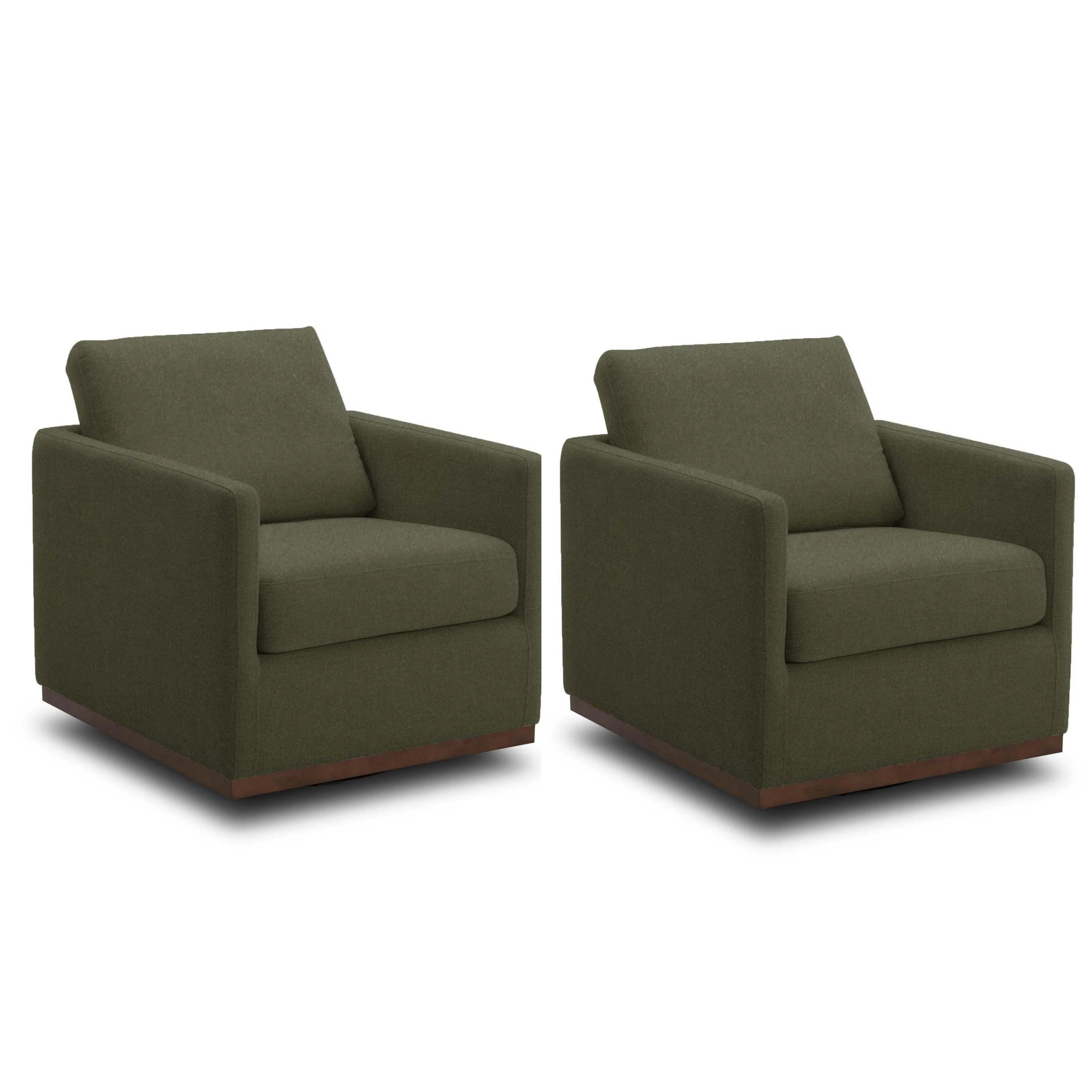Bobbi Upholstered Swivel Armchair (Set of 2) (Set of 2) | Joss & Main