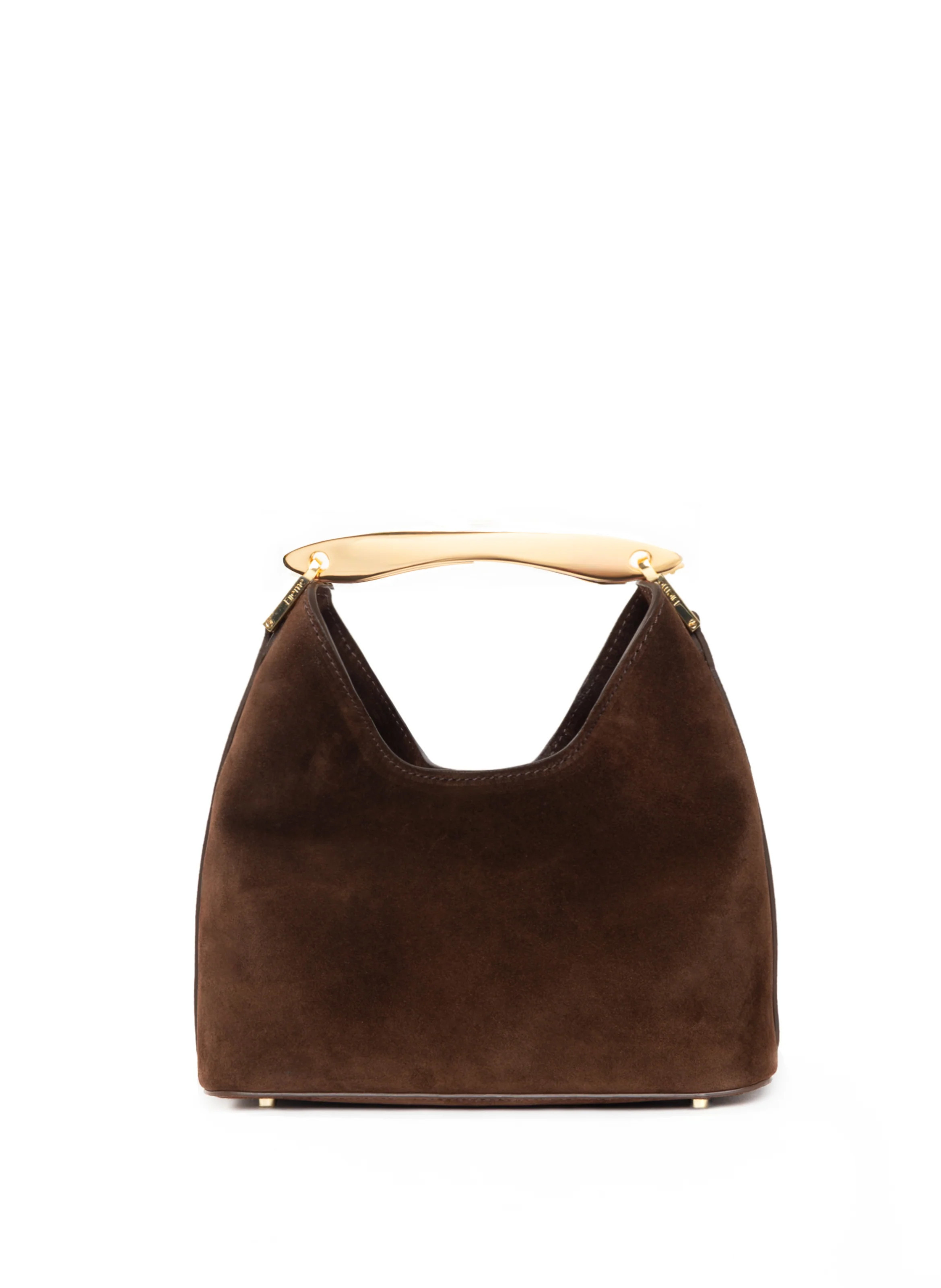 Small Boomerang Suede Brownie - Minimalist Suede Bag - Elleme | Elleme