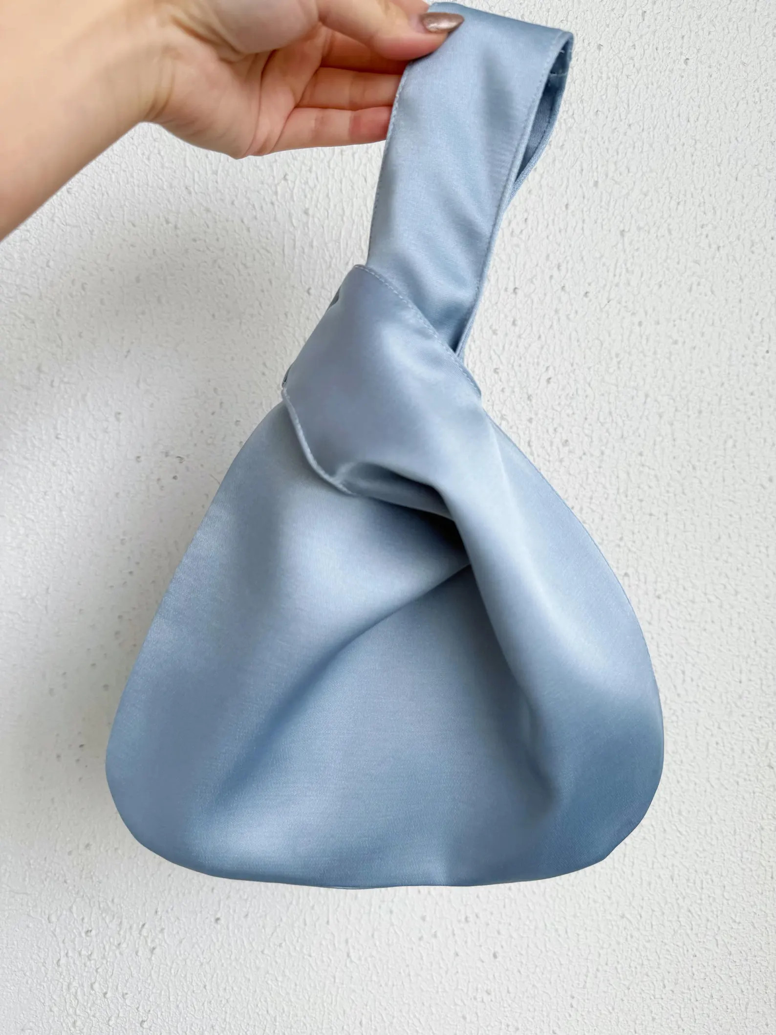 Handmade Blue Satin Knot Bag, Evening Bag, Blue Bag, Dinner Bag, Wedding Bag, Bridesmaid Bag, Jap... | Etsy (US)