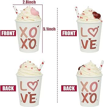 Maxsoins Valentines Day Decor-2PCS Cups with Faux Whipped Cream-Valentines Day Decorations for th... | Amazon (US)