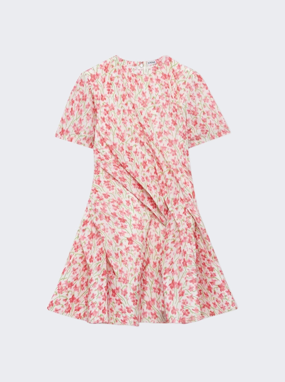 Twisted Dress White And Pink Floral  | The Webster | The Webster