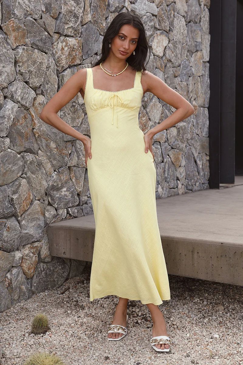 Lemon Squeeze Maxi Dress Yellow | Fortunate One