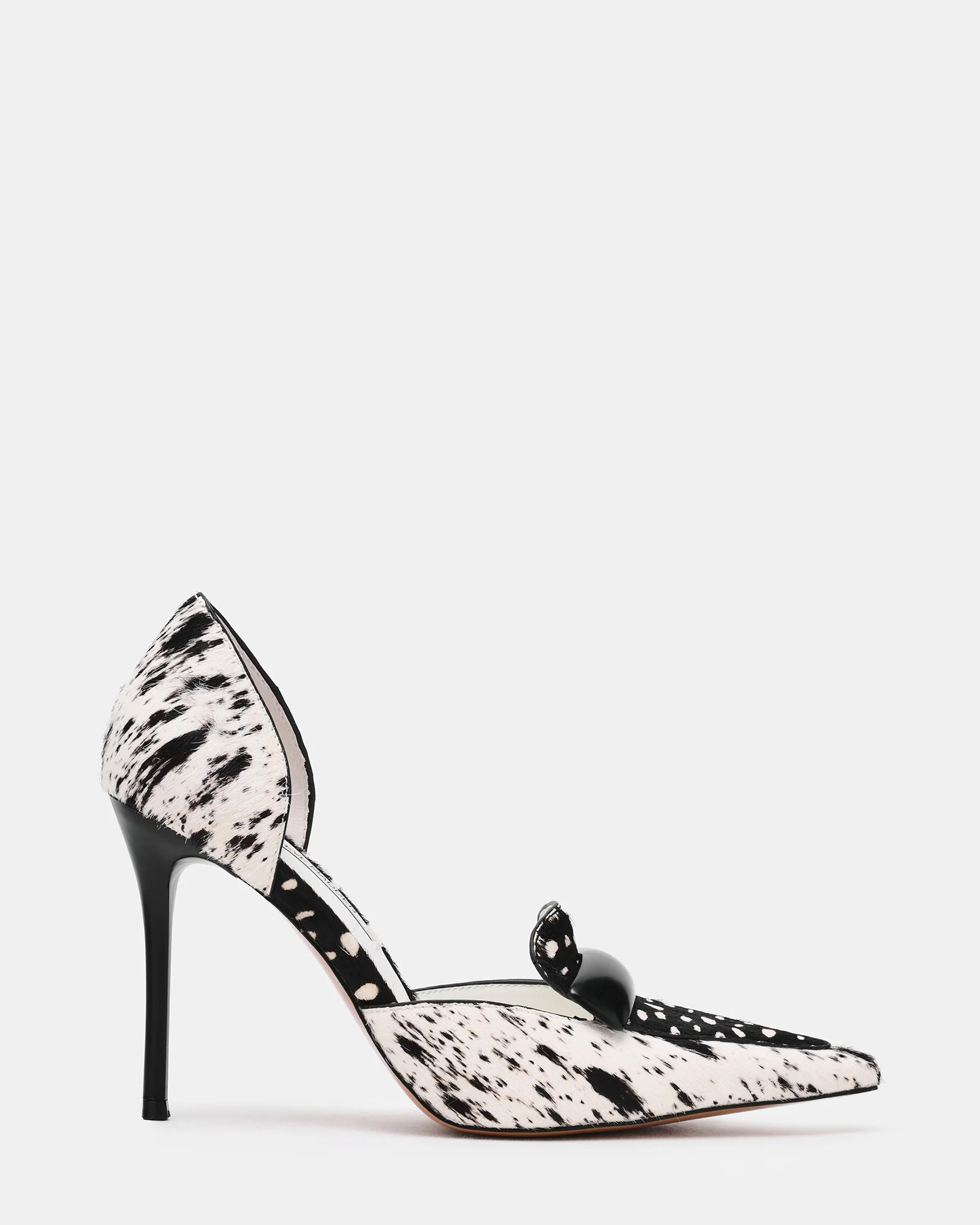 Steve Madden Women's Delphini Pointed Toe Heels - Black/White - Size 5.5 - Leather | Steve Madden (US)