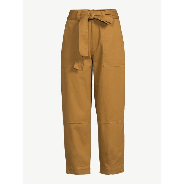 Free Assembly Women's High Rise Belted Barrel Pants, 26” Inseam for Regular, Sizes 0-18 | Walmart (US)
