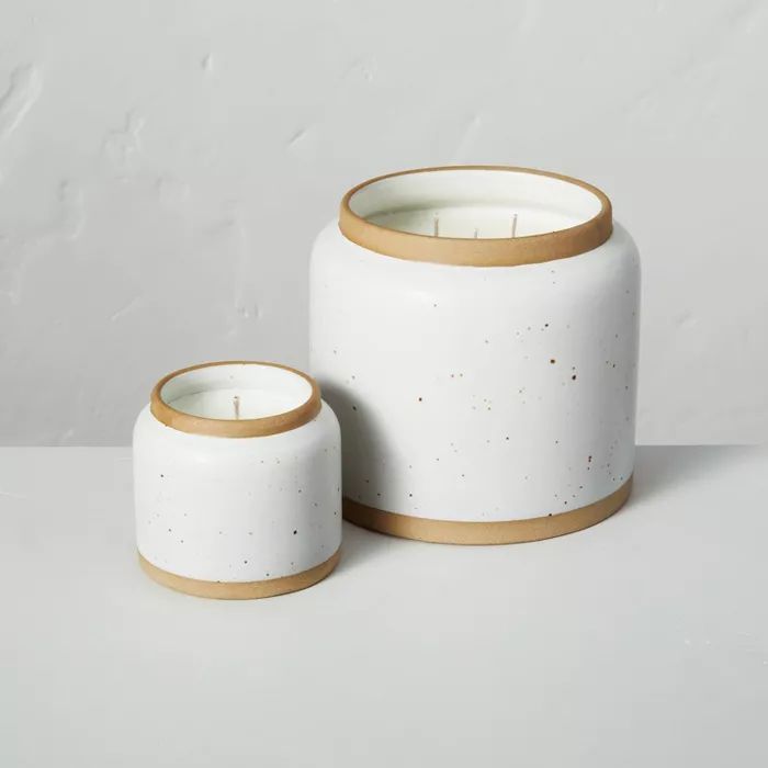 Birch & Amber Speckled Ceramic Seasonal Candle - Hearth & Hand™ with Magnolia | Target
