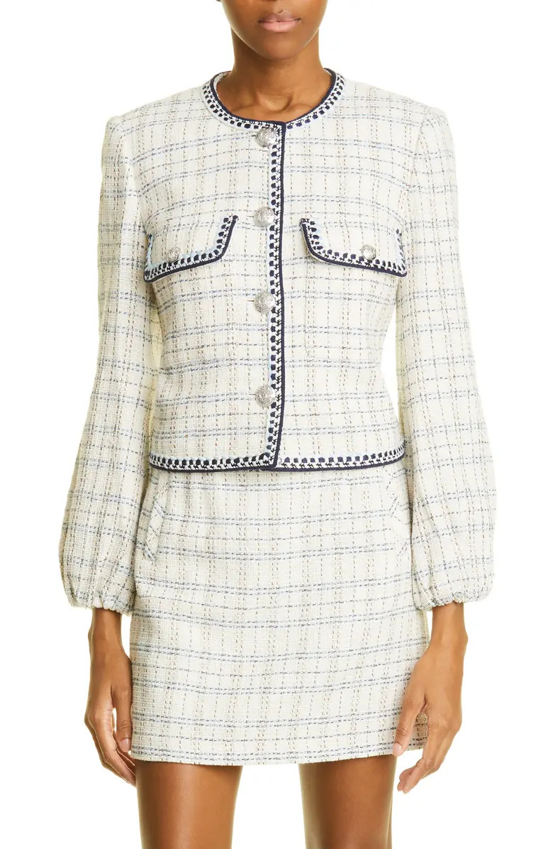 Brim Embroidered Collarless Blazer | Nordstrom
