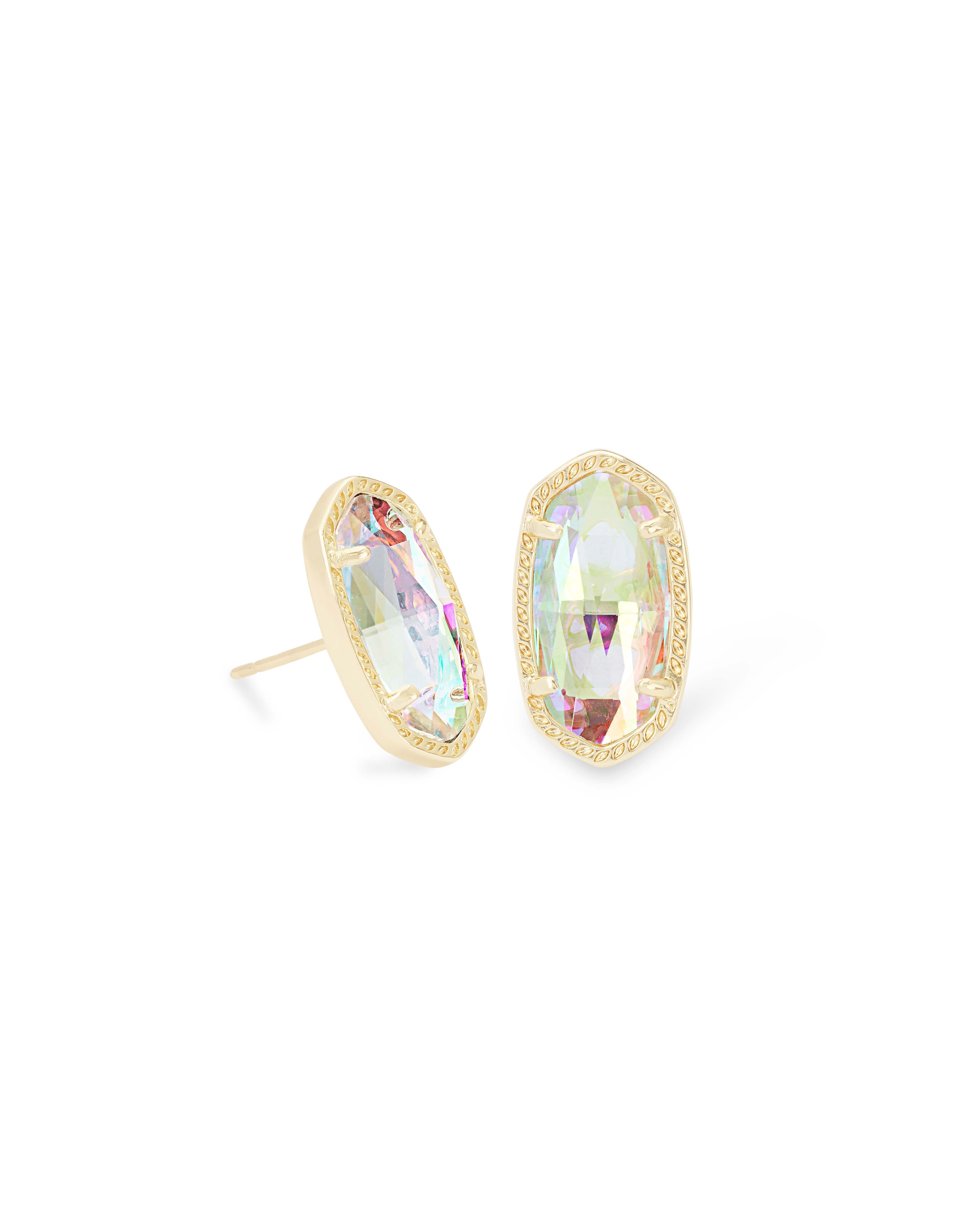 Ellie Gold Stud Earrings in Dichroic Glass | Kendra Scott