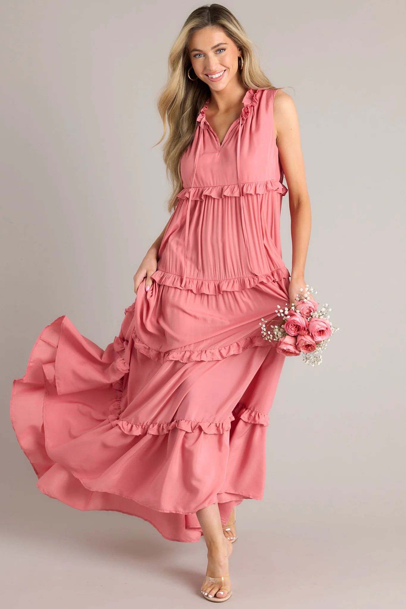 When I Look At You Peony Maxi Dress | Red Dress