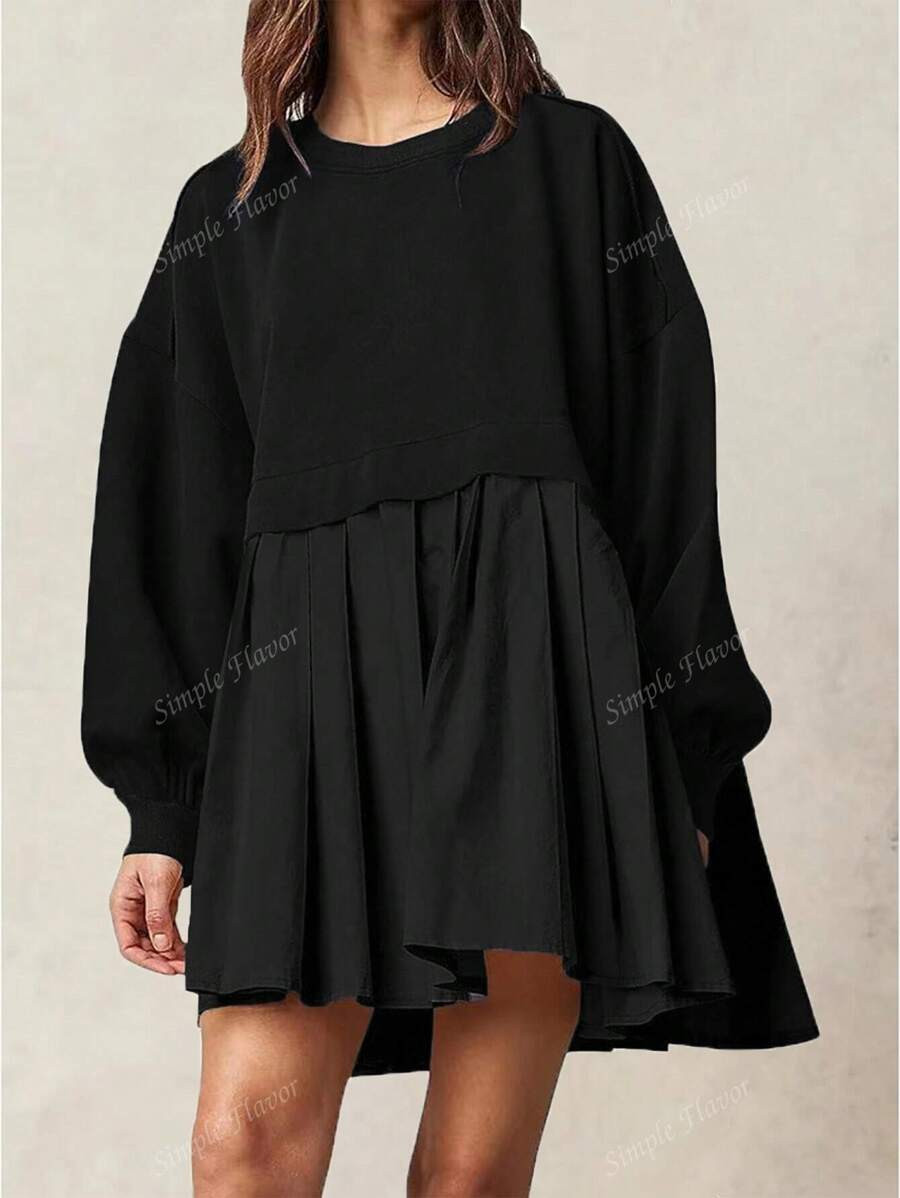 Loose Patchwork Dress | SHEIN