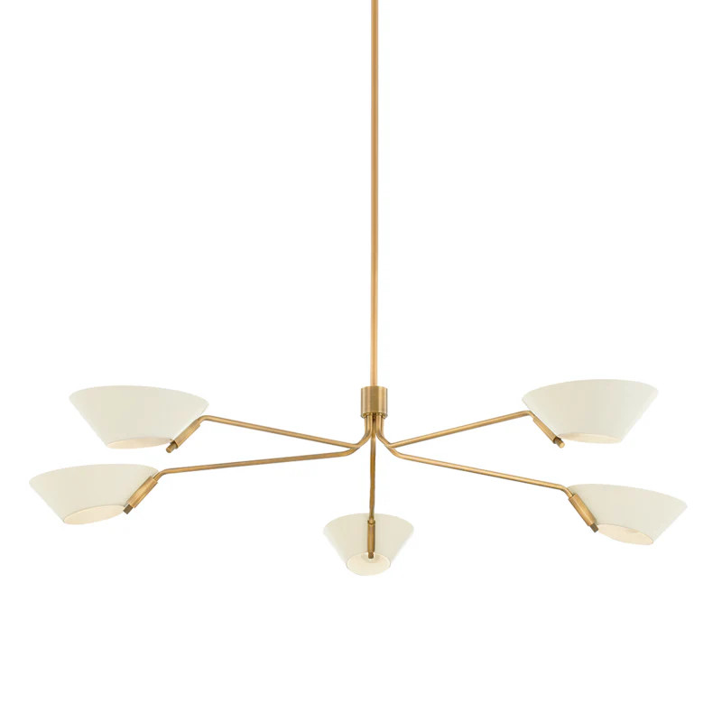 Sacramento Five Light Chandelier Patina Brass And Soft Sand | Lighting Design