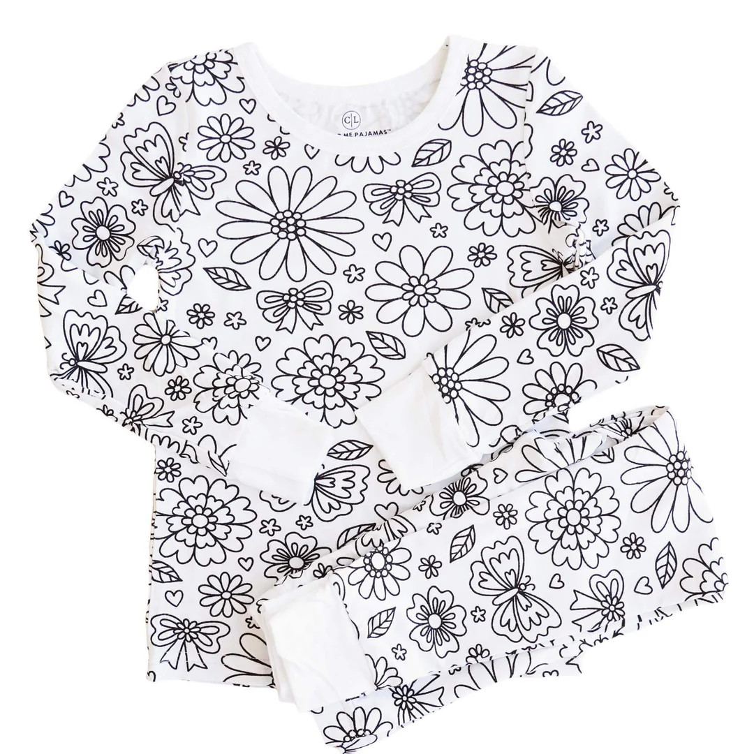 Color Me Pajama™ Two Piece Set | Floral Flutter | Caden Lane