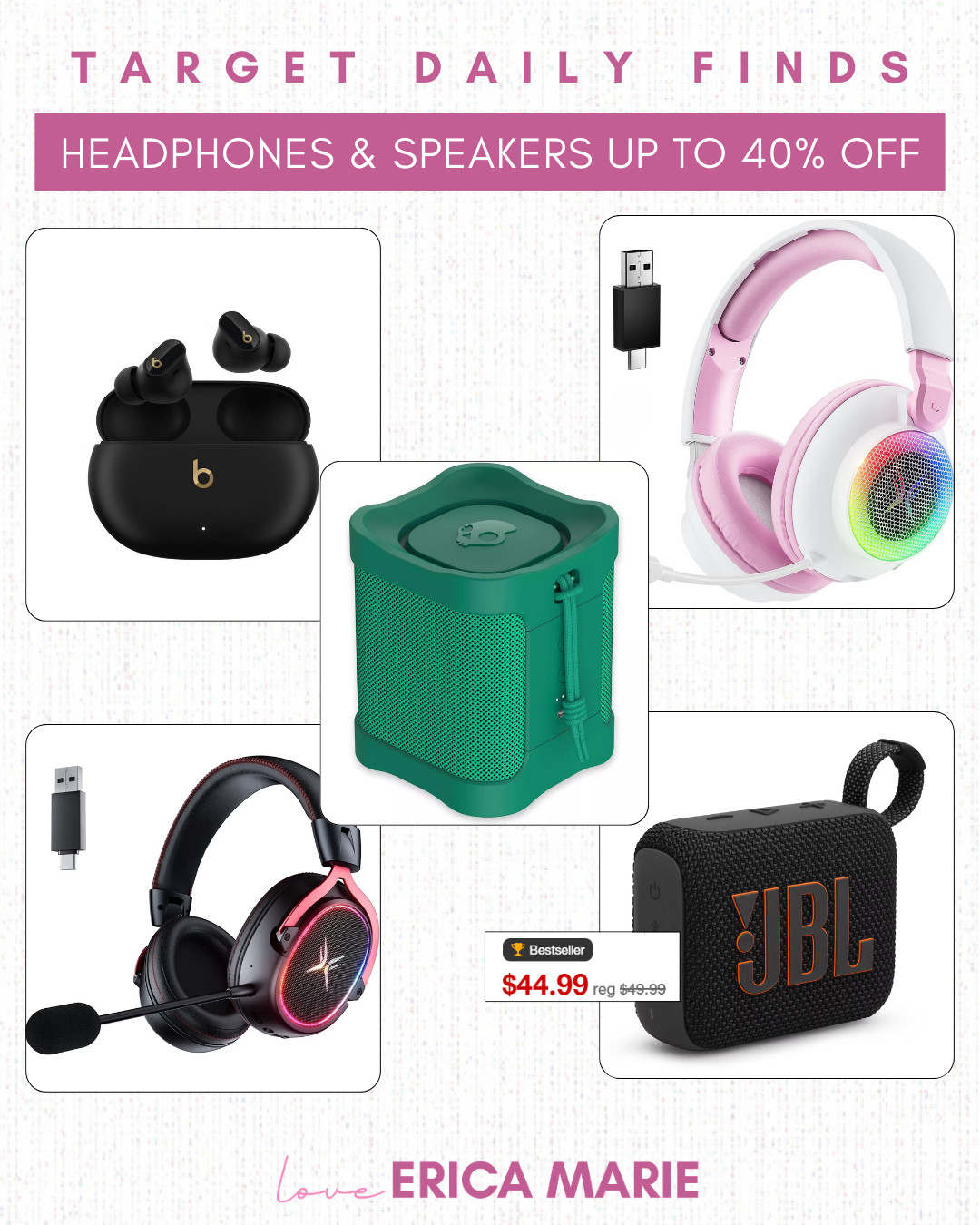 Headphones and speakers are up to 40% off right now. Such a great time to upgrade your everyday audio. Perfect for work, workouts, or relaxing at home. 

 #LTKHome #LTKSaleAlert
